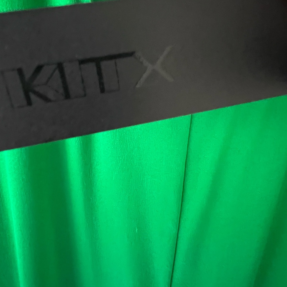 Kitx Green Hi Low Silk Dress - Picture 5 of 10